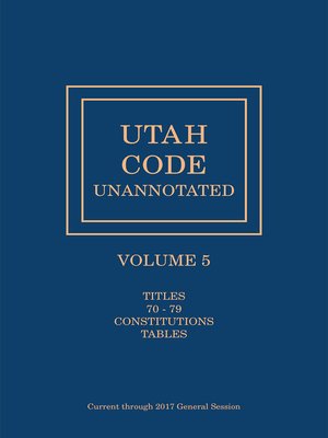 cover image of Utah Code Unannotated